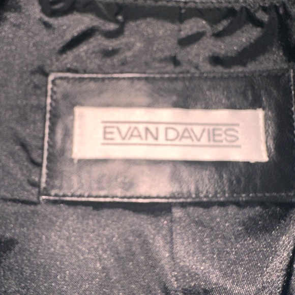 VINTAGE Black Leather Double-Breasted Jacket - Picture 5 of 6